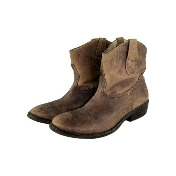 Steve Madden Brown Ankle Boots 10 (fit like 9) Western Cowboy Cowgirl - Picture 1 of 13